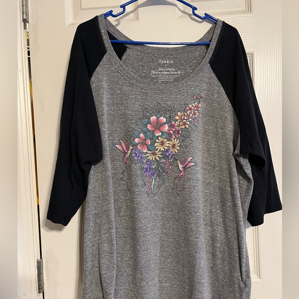 Torrid 3/4 sleeve baseball shirt